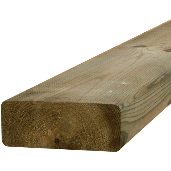 Bois d'ossature en Pin - raboté 4 faces AA - Traité Classe 4 Marron - 120 MM x 45 MM - longueur 4,00 M