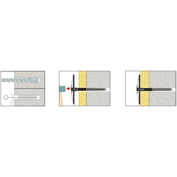Cheville à frapper INCO II tête extra large pour isolant souple diamètre 8x170mm - 250 pièces