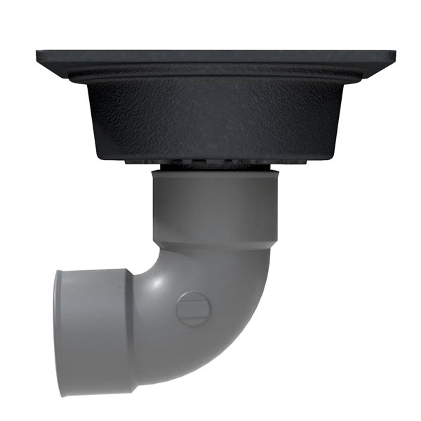Siphon de cour en fonte avec garde hydraulique anti-odeurs - grille amovible - 200,0 mm x 200,0 mm