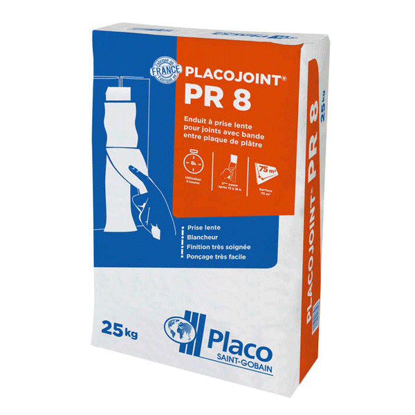 Enduit à joint à prise lente - Placojoint PR 8 - sac de 25 kg