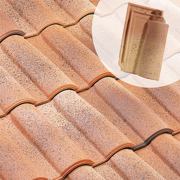 Tuile en terre cuite - Méridionale Poudenx - emboîtement grand moule fortement galbée - Paysage