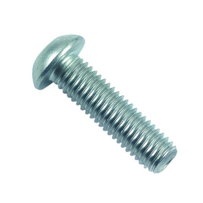 Vis à métaux tête bombée 6 pans creux BHC ISO 7380 - Acier zingué blanc classe 10.9 - 6,0 MM x 10,0 MM - boîte de 200