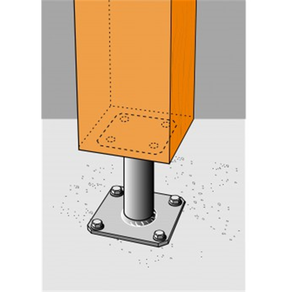 Pied de poteau fixe PPA hauteur 100 mm