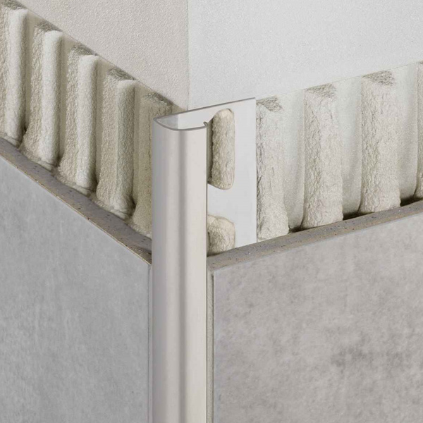 Baguette d'angle pour carrelage Schlüter Rondec Acier inoxydable V2A - Hauteur 10,0 MM - Longueur 2,50 M