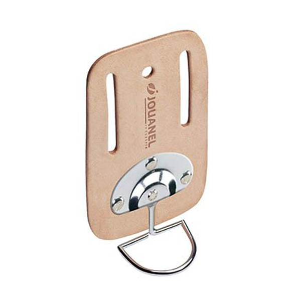 Porte-marteau pour ceinture Jouanel - Largeur maxi 6 cm - En cuir marron - Avec anneau pivotant