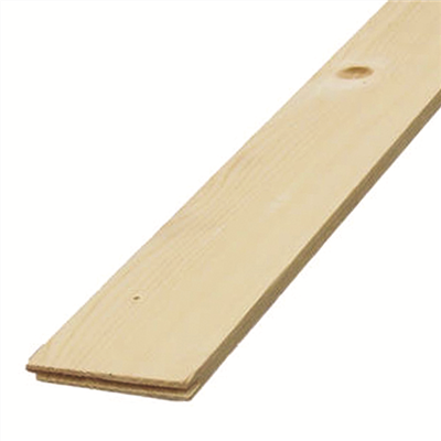 Plinthe en Sapin du Nord brut - à bord droit - 11CMx390CM ép.12MM