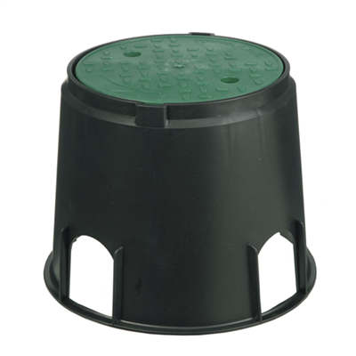 Regard 10" rond pour vannes arrosage enterré - Diamètre 30 cm Hauteur 25 cm - Couvercle vert