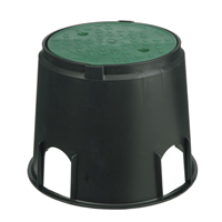Regard 10" rond pour vannes arrosage enterré - Diamètre 30 cm Hauteur 25 cm - Couvercle vert