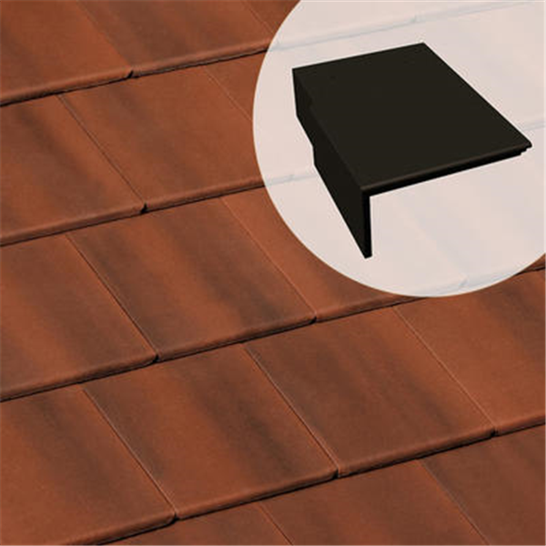 Tuile de rive universelle gauche en béton - Innotech - Rouge vieilli - 42 x 33.3 x 14.5 cm