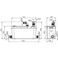 Station de relevage compacte Wilo-HiDrainlift3-37 (4191680)
