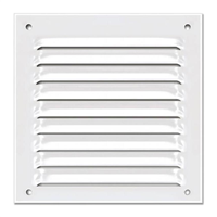 Grille de ventilation à persienne avec moustiquaire - 100 x 100 mm - Aluminium - Blanc