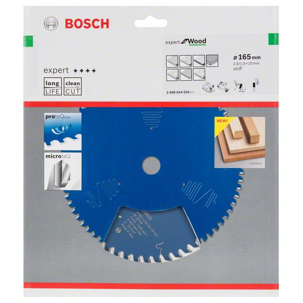 Lame de scie circulaire bois Bosch Expert for Wood 165 x 20 x 2,6 mm 48 dents