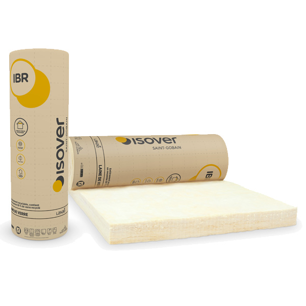 Rouleau laine de verre pour combles perdus et plafonds - IBR Revêtu Kraft Isover - R=8,00 m².K/W - 2,40 M x 1,20 M - ép.320 MM