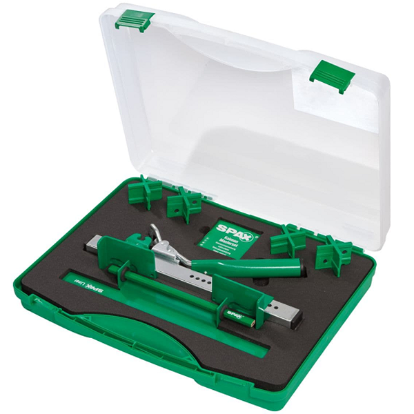 Kit de pose pour terrasse bois - Kaiman Pro Spax - coffret avec serre-lame gabarit de vissage et espaceurs