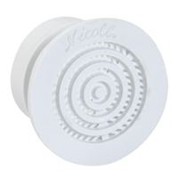 Grille de ventilation Nicoll contre-cloison - Diamètre 35 mm - Avec moustiquaire - Polystyrène blanc - Lot de 2