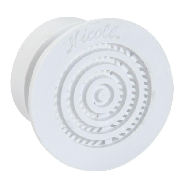Grille de ventilation Nicoll contre-cloison - Diamètre 35 mm - Avec moustiquaire - Polystyrène blanc - Lot de 2