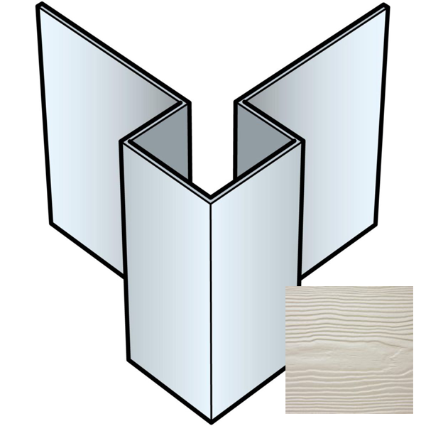 Profil d'angle extérieur symétrique pour bardage Cedral Lap - Aluminium laqué Gris C05 - longueur 3,00 M