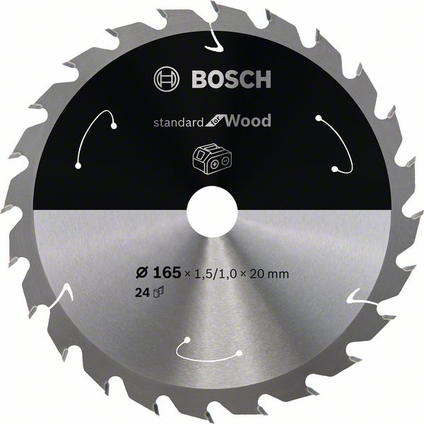 Lame de scie circulaire Bosch Standard for Wood 165x20 x1,5mm 24 dents