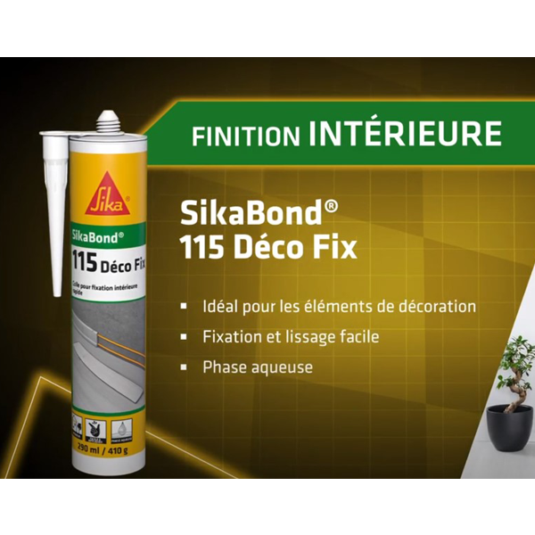 Colle SikaBond 115 Déco Fix Blanc cassé pour intérieur  290 ml