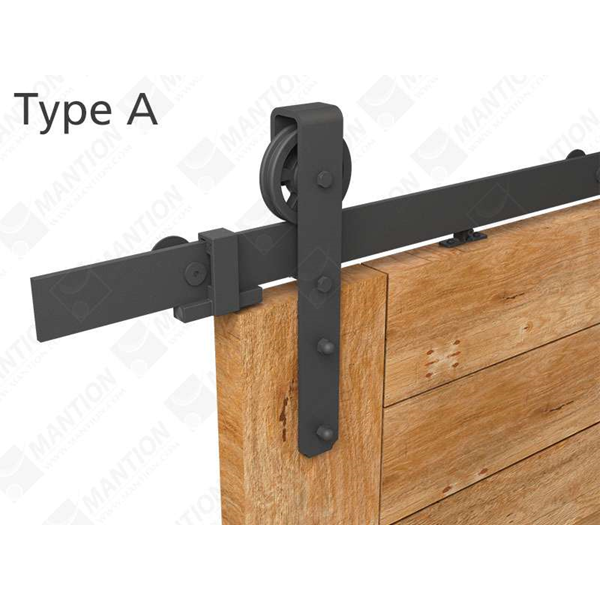 Système coulissant droit sur fer plat ROCDESIGN TYPE A pour portes bois jusqu'à 120 kg