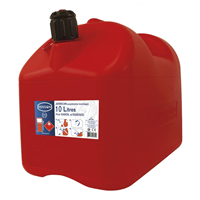 Jerrican à carburants en plastique avec bec anti-goutte - Renson - rouge - capacité 10,0 LTR