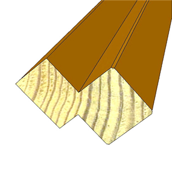 Cornière en pin pour bardages saturés - Irisé - 5.5 CMx6,7 CM - L.4.2 M