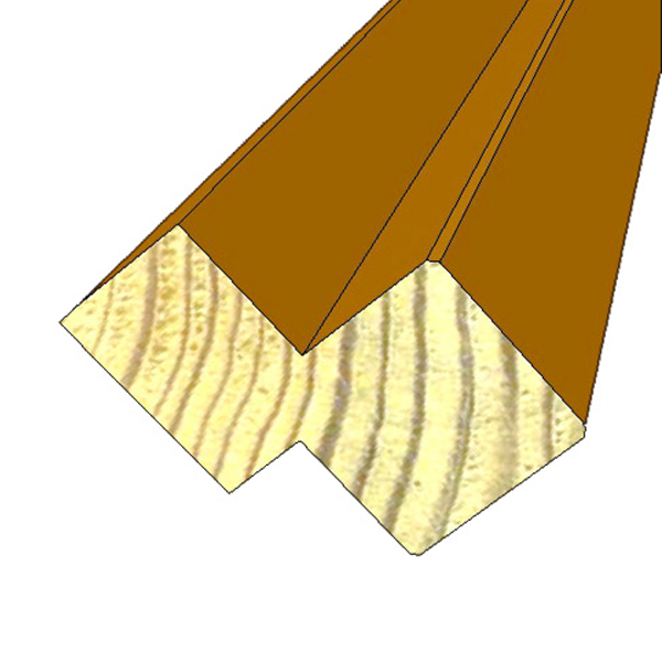 Cornière en pin pour bardages saturés - Irisé - 5.5 CMx6,7 CM - L.4.2 M