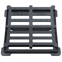 Grille carrée concave en fonte C250 avec cadre - ouverture libre 300,0 mm x 300,0 mm