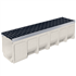 Caniveau en béton polymère MEADRAIN SV 2000 avec feuillures acier galvanisé et grille fonte C250 - Largeur 200,0 mm - Longueur 1 m