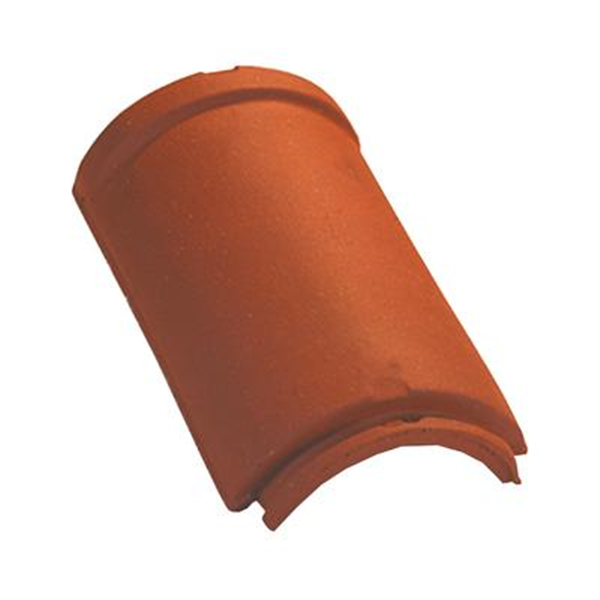 Tuile faîtière/arêtier 1/2 rond à emboîtement grand modèle - 702 Edilians - Vieilli nuancé sur fond rouge