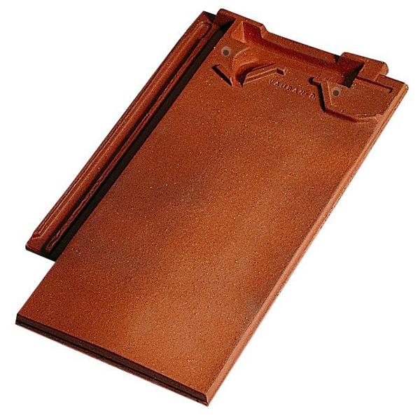 Tuile plate en argile - Vauban 2 Droite - emboîtement petit moule à pureau plat - Nuagé