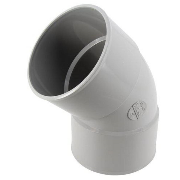 Coude femelle/femelle Nicoll pour tube de descente - Angle 45° - Diamètre 100 MM - Techtan Gris
