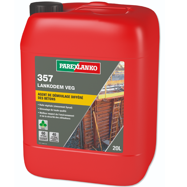 Agent de démoulage différé des bétons LANKODEM VEG 357 - 20 LTR