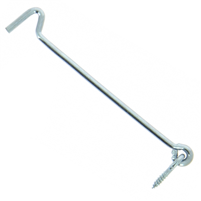 Crochet de contrevent avec piton Torbel acier zingué blanc pour volet bois longueur 140 mm