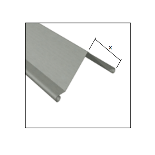 Faîtage simple à 90° prePatina ardoise Eco Zinc Rheinzink avec ourlets - développé de 333 - ép. 0,65 MM - 2,00 M