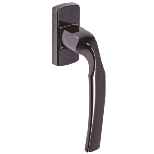 Poignée de fenêtre à béquille Vachette Artis diamant noir sur bloc platine carré 7 mm