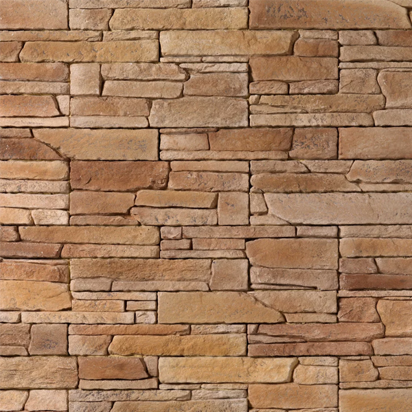 Parement mural en pierre reconstituée Rocky Mountain Ton havane - Longueur 21 - 42 cm x Hauteur 7.5 - 15 cm - Ép. 2 - 4 cm