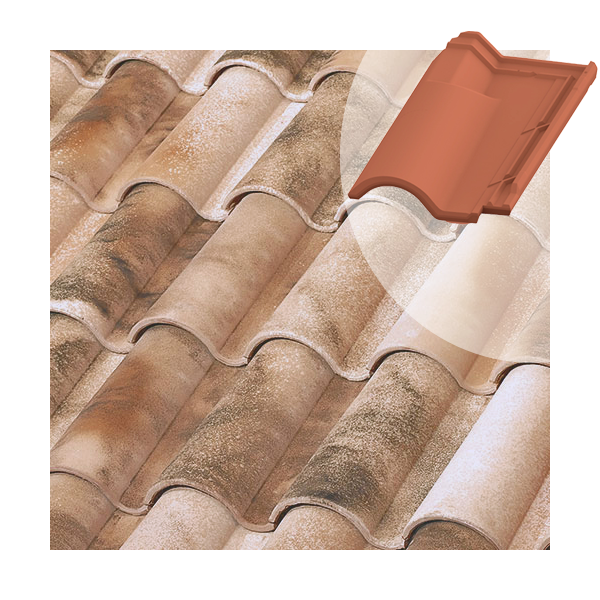 Tuile chatière en terre cuite TB-12 Tejas Borja - coloris Nature Lamalou - 440 MM x 260 MM