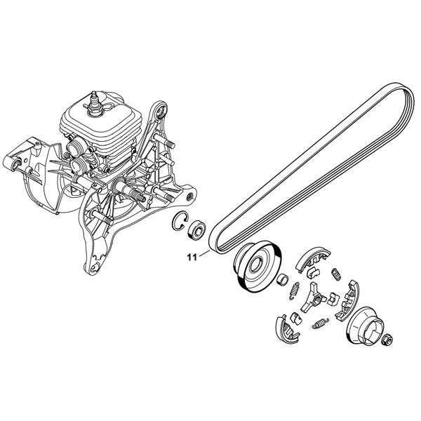 Courroie TS 5 PJ 740 LB pour découpeuse thermique Stihl TS 410 ou TS 420