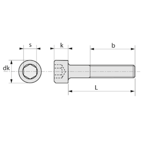 Vis à métaux à tête cylindrique - filetage partiel - six pans creux - acier brut 12.9 - M10 x 80 mm - boîte de 50