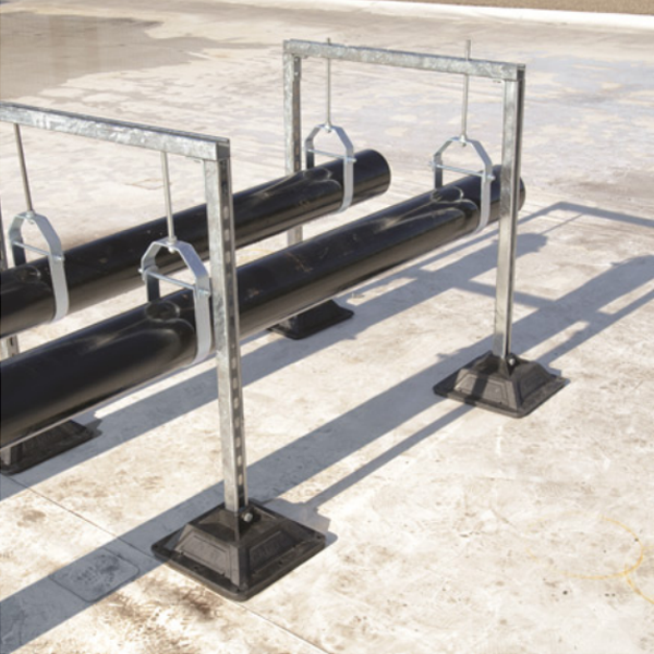 Support en H sans rail Erico pour climatiseur ou chauffage - Charge statique 6 670 N - Hauteur 117 mm