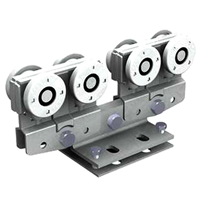 Monture à 8 galets 9968N pour portail en porte à faux - Lot de 2