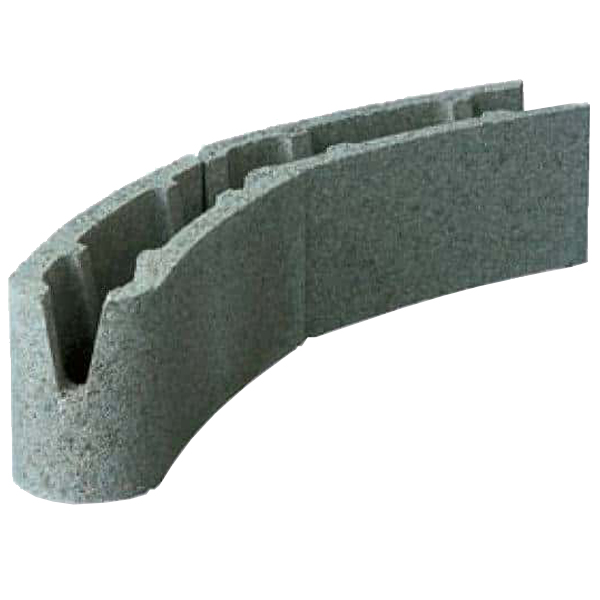 Bloc béton à bancher courbe Varibloc Perin - Grand rayon - 500 MM x 200 MM x 200 MM