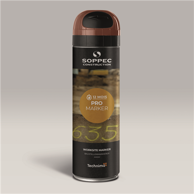 Traceur de chantier PROMARKER marron non fluorescent durée 12 mois 500 ml