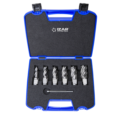 Set de fraises à carotter HSS 4070 pour perceuse magnétique - Izar - 12-14-16-18-20-22 mm