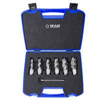 Set de fraises à carotter HSS 4070 pour perceuse magnétique - Izar - 12-14-16-18-20-22 mm