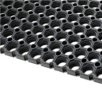 Tapis caillebotis IDS en caoutchouc noir 80 x 120 cm épaisseur 17 mm