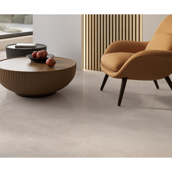 Plinthe de carrelage intérieur en grès cérame effet béton Amira - 60,0 CM x 7,2 CM - Bone mat