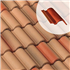 Tuile de rive ronde droite en béton - Plein Ciel - Dune ocre - 42 x 29.4 x 12.5 cm
