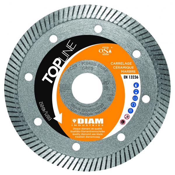 Disque diamant lisse pour matériaux très durs Ø125 mm Alésage 22,23 mm - Diam Industries